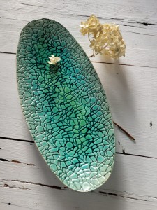 CERAMICZNA PATERA ZIELONA