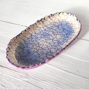 CERAMICZNA PATERA FIOLETOWO - NIEBIESKA